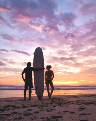 Piscoandbier watching the sunset in surfer paradise Santa Teresa, Costa Rica