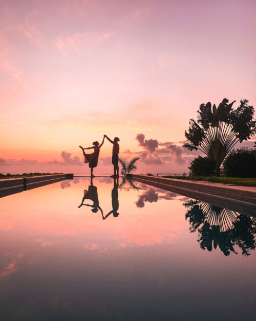 Amazing pink sunrise at Casitas Sollevante in Montezuma Costa Rica