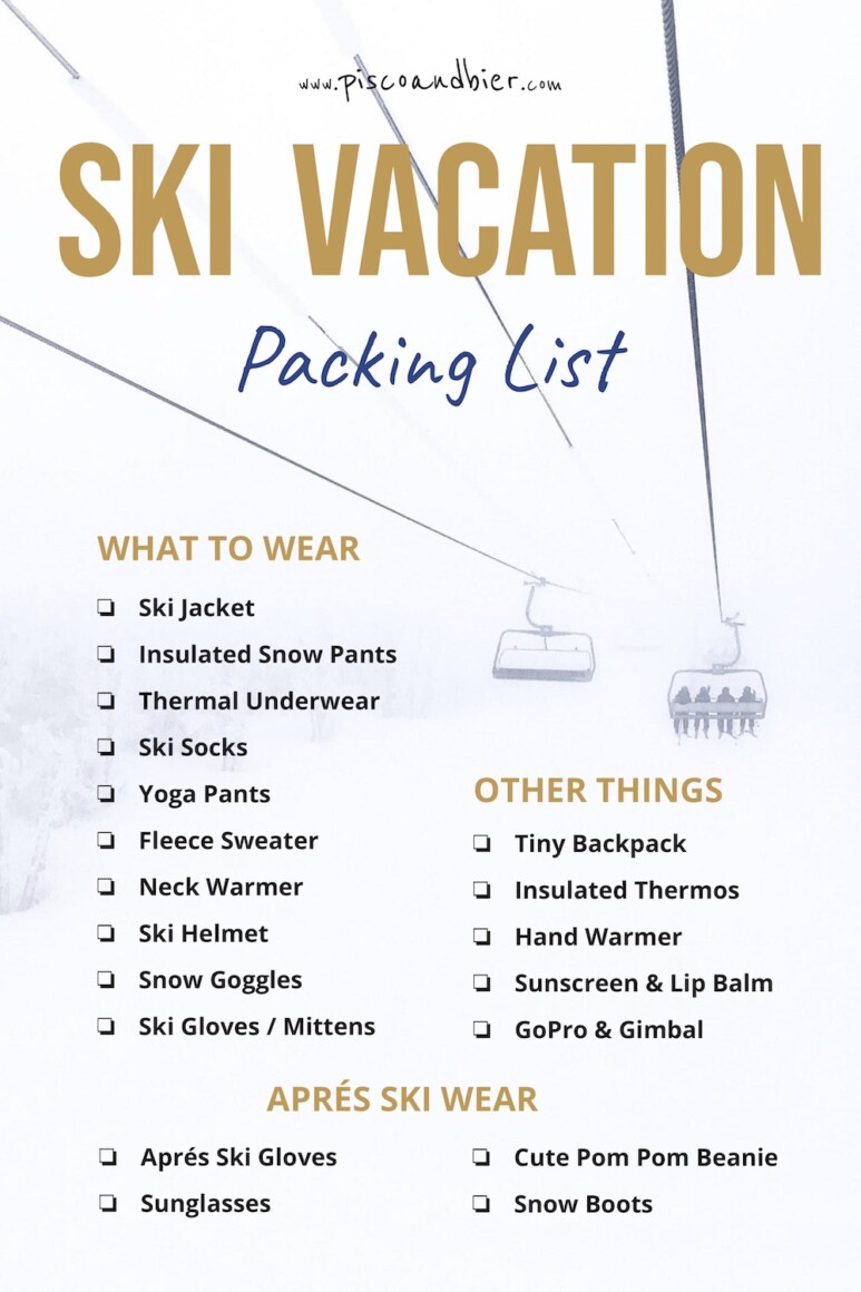 ski road trip packing list