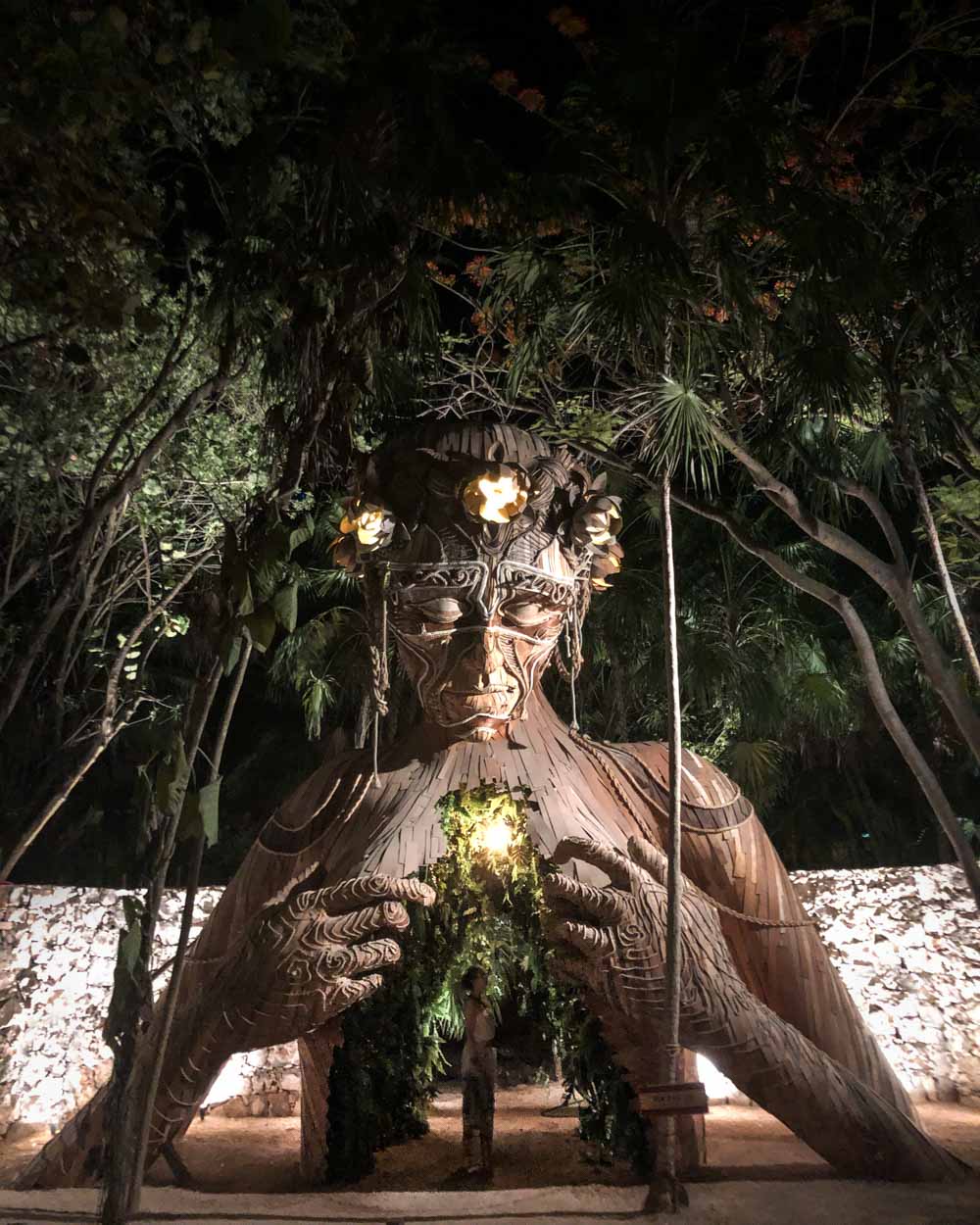 ahau tulum wooden sculpture