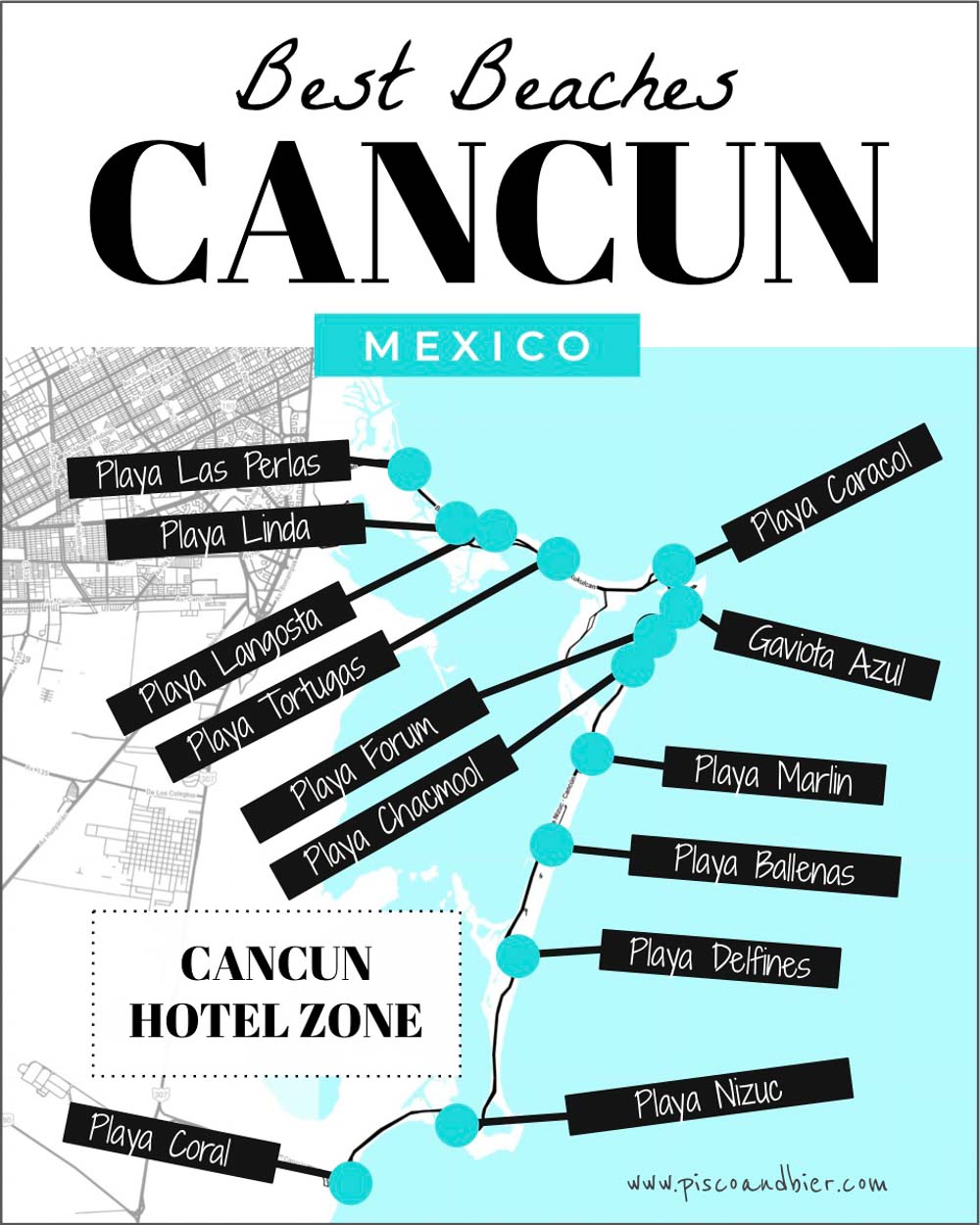 Best Beaches In Cancun, Mexico Turquoise Water & White Sand