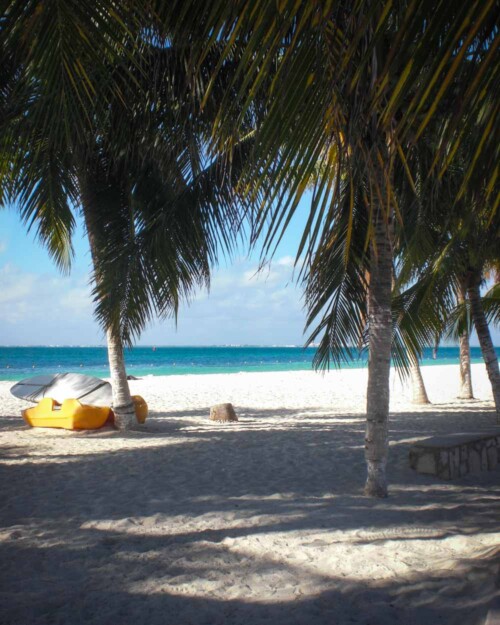 White sand beach at Isla Mujeres island near Cancun, Mexico