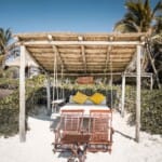 Beach bed at Nueva Vida de Ramiro hotel in Tulum