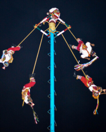Flying voladores in Playa del Carmen