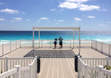 Endless ocean views at Playa Delfínes public beach in Cancun