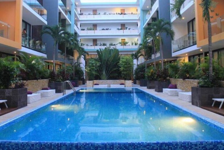 Pool of vacation rental at Riviera Maya in Mexico