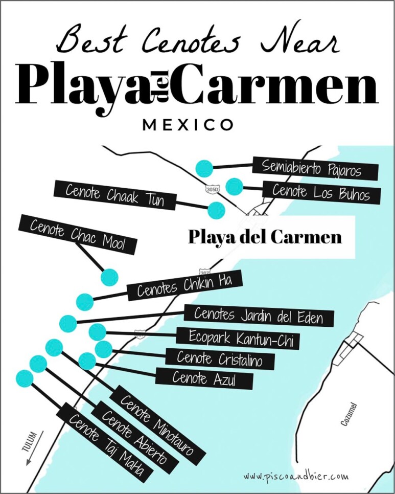 12 Best Cenotes Near Playa del Carmen + Playa del Carmen Cenotes Map