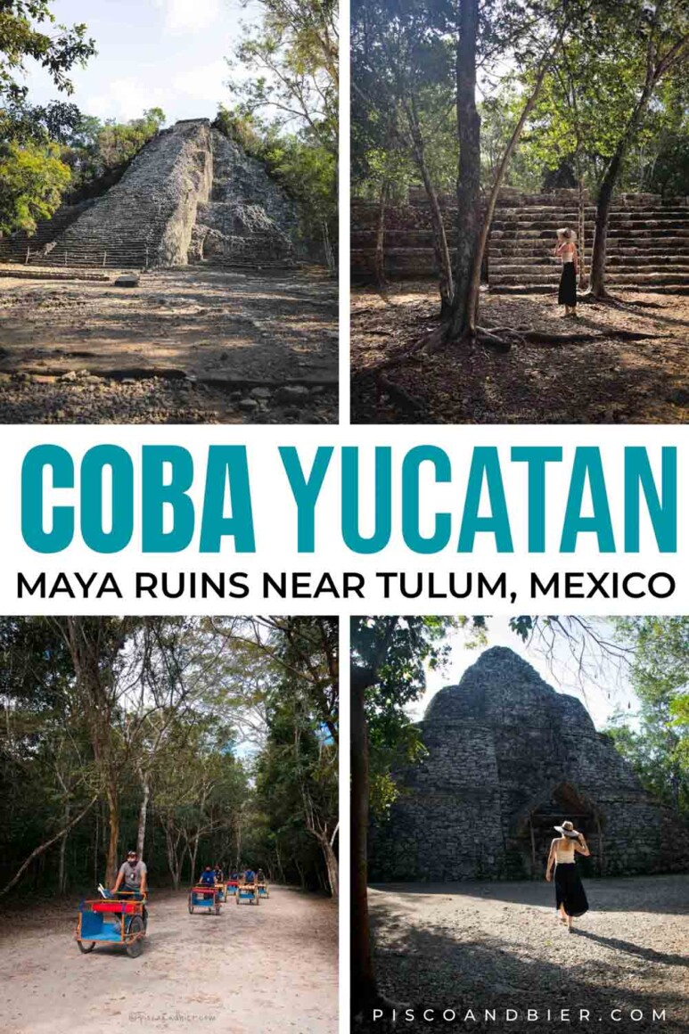 Coba Ruins Guide to visiting the Coba Pyramid & Mayan Ruins In Coba, Mexico. Hours, price (2021), map, tours and cenotes near Coba.