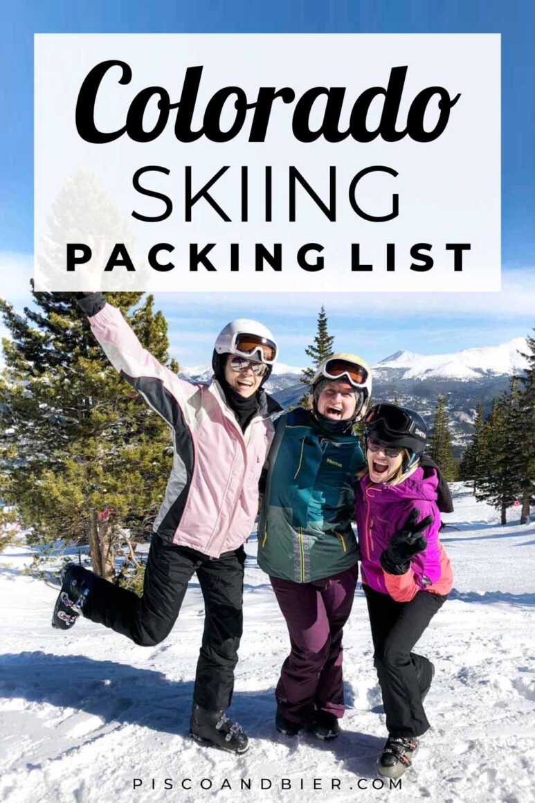 Looking for a Colorado skiing packing list and what to wear skiing in Colorado? Here's our Colorado ski packing list including Colorado packing list winter ski resorts and everything else you need for skiing in Colorado. Ski trip packing list Colorado.