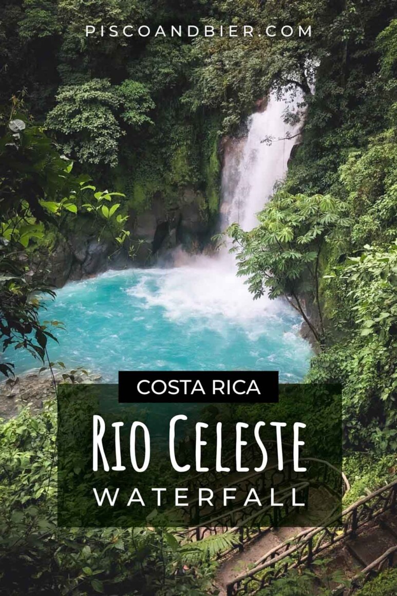 Rio Celeste waterfall Tenorio Volcano National Park Costa Rica. Catarata Rio Celeste Costa Rica. Rio Celeste Costa Rica waterfall.