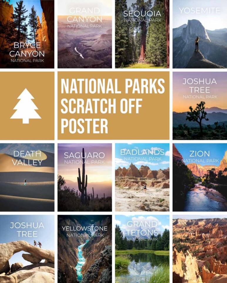 National Parks Scratch Off Poster