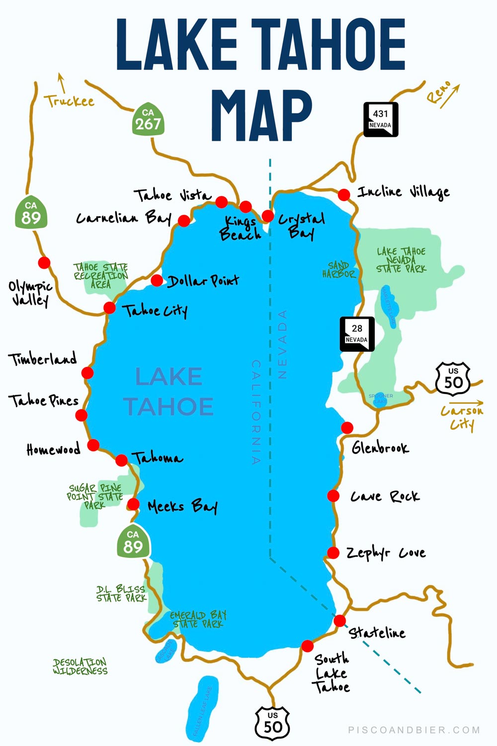 Where Is Lake Tahoe Map
